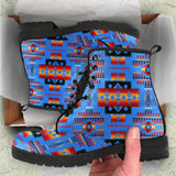 Powwow Store gb nat00046 12 dark blue native tribes pattern native american leather boots