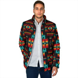 GB-NAT00046-02 Black Native Tribes Pattern Men's Padded Jacket