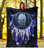 Powwow Store gb nat00395 wolf blue galaxy blanket