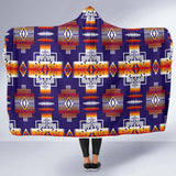 GB-NAT0004 Purple Pattern Native Hooded Blanket