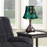 Black & Green Aztec Geometric Pattern Native American Bell Lamp Shade no link
