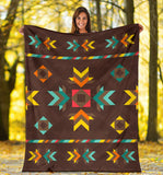 Powwow Store brown ethnic seamless pattern blanket