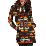 Powwow Store gb nat00402 black pattern native hoodie dress