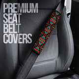 Powwow Store gb nat00046 02 black native tribes pattern seat belt cover