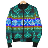 GB-NAT00680-02 Pattern Blue Native Women's Bomber Jacket