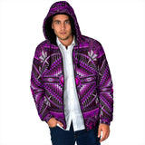 B-NAT00023-05 Naumaddic Arts Purple Men's Padded Hooded Jacket