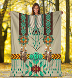 Powwow Store gb nat00069 02 green pattern breastplate blanket