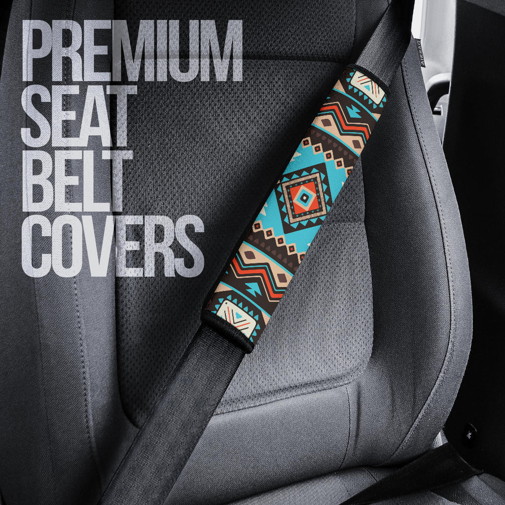 GB-NAT00319 Tribal Line Shapes Ethnic Patter Seat Belt Covern