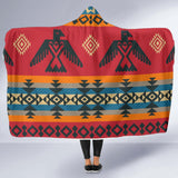 Red Thunderbird Tribal Native American Style Hooded Blanket - Powwow Store