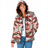 GB-NAT00540 Red Vector Women's Padded Hooded Jacket