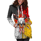 Bison Arrow Native American Women's Hoodie Dress - ProudThunderbird