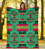 Powwow Store gb nat00046 blan 05 light green tribe design native american blanket