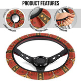 Powwow Store gb nat00331 geometric pattern red steering wheel cover