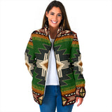 Powwow Storegb nat0001 southwest green symbol womens padded jacket