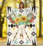 Powwow Store gb nat00346 bison yellow flower blanket