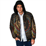 GB-NAT00020 Wolf Warrior Dreamcatcher Native American Men's Padded Hooded Jacket