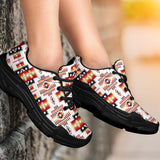 GB-NAT00075-CHUN01 White Tribes Pattern Native American Chunky Sneakers