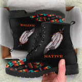 Powwow Store gb nat00046 02a black native tribes pattern native american leather boots