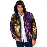 Powwow Storegb nat0005 dreamcatcher purple wolf mens padded hooded jacket