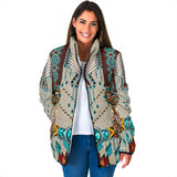 Powwow Storegb nat00069 turquoise blue pattern breastplate womens padded jacket new