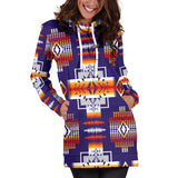 Powwow Store gb nat0004 purple pattern native american hoodie dress