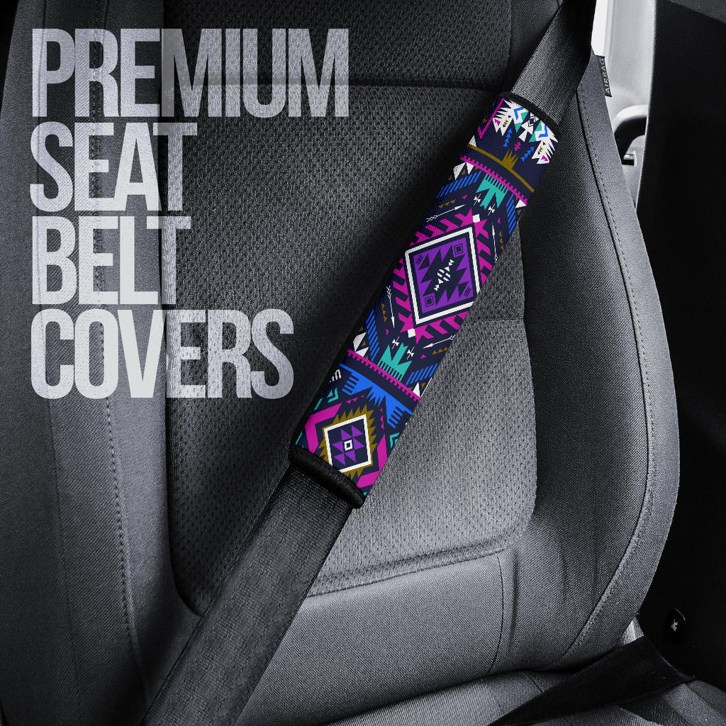 GB-NAT00380 Purple Tribe Pattern Seat Belt Cover