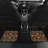 Powwow Store gb nat00600 brown pattern native front and back car mats set of 4