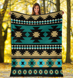 Powwow Store gb nat00509 green ethnic aztec pattern blanket