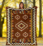 Powwow Store gb nat00415 02 ethnic geometric brown pattern blanket