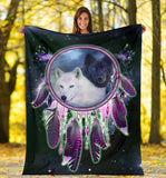 Powwow Store gb nat00392 wolves purple galaxy blanket