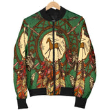 Green Horse Native American Bomber Jacket - Powwow Store