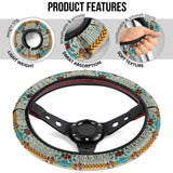 Powwow Store gb nat00069 turquoise blue pattern steering wheel cover