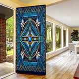GB-NAT00083 Naumaddic Arts Blue Native American Door Sock