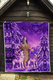 Powwow Store gb nat003515 native girl and wolf purple premium quilt