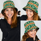 GB-NAT00062-08 Light Green Tribe Design Bucket Hat