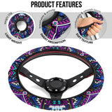 Powwow Store gb nat00380 purple tribe pattern steering wheel cover 1