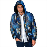 Powwow Storegb nat00065 blue galaxy dreamcatcher native mens padded hooded jacket 1