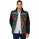 Powwow Storegb nat00112 dark brown red pattern mens padded jacket