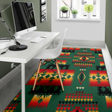 Green Native Tribes Pattern Native American Area Rug