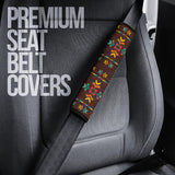 Powwow Store gb nat00600 brown pattern native seat belt cover