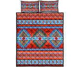 GB-NAT00087-QSET01 Red Thunderbird Native American Quilt Bed Set