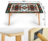 Tribe Blue Pattern Native American Rectangular Coffee Table
