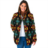 Powwow Storegb nat00321 patterns black red womens padded jacket new