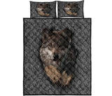 Gray Wolf Escape Native American Quilt Bed Set