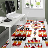 White Native Tribes Pattern Native American Area Rug - Powwow Store