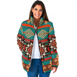 GB-NAT00320 Ethnic Ornament Seamless Women's Padded Jacket