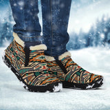 Orange Native Tribes Pattern Native American Winter Sneakers - Powwow Store