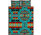 Blue Tribe Pattern Native American Quilt Bed Set