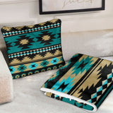 GB-NAT00509 Green Ethnic Aztec Pillow Blanket