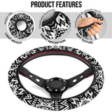 Powwow Store gb nat00441 black pattern steering wheel cover